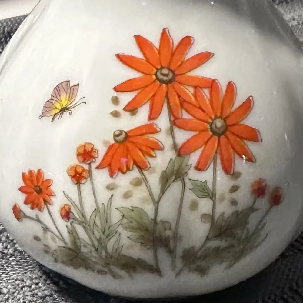 VTG Japanese Made Small Pitcher | Creamer UCGC Floral Butterfly Gold Trim 3.5